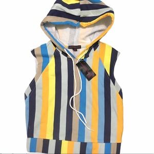 Material Girl Hooded Sleeveless Top Colorful Small